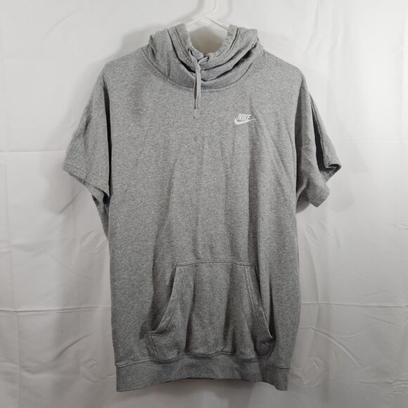Nike Tops - Nike Hoodie Womens S Small Gray Funnel Cowl Pullover Short Sleeve 8039